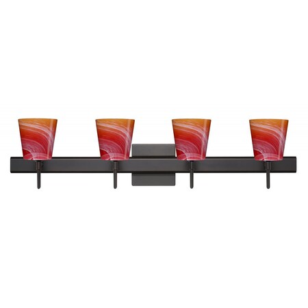 Besa Lighting Besa Wall With SQ Canopy Canto 5 Bronze Solare 4x40W G9 4SW-5131SL-BR-SQ